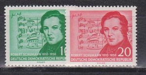 ГДР 1956, №541-542, Шуман, 2й Выпуск, 2 марки *